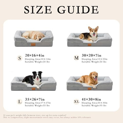 Orthopedic Memory Foam Small Dog Bed,Waterproof Small Pet Beds,Washable Removable Cover Dog Couch,Support for Joint Pain. (Grey, Small) - size: Small