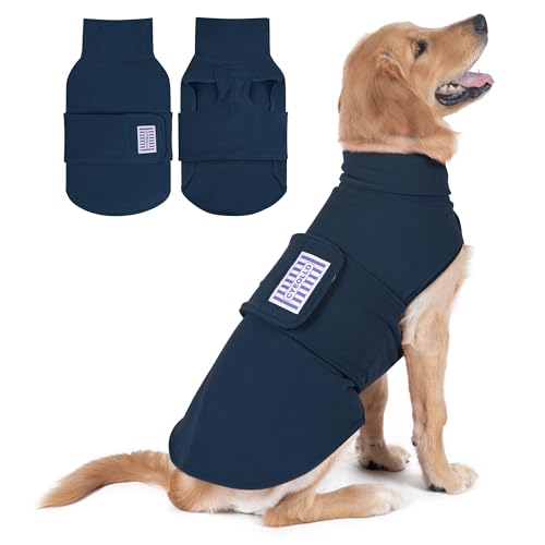 cyeollo XXL Dog Sweater, Fleece Doggy Sweaters Stretchy Turtleneck Doggie Sweatshirt Soft Warm Winter Coat Fall Autumn Pet Clothes for Large Dogs Girl, Navy 2XL - color: Navy, size: XX-Large