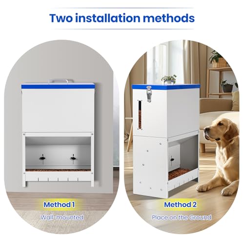 22lbs Gravity Dog Feeder - Automatic Dog Feeder Large Breed Outdoor Pet Feeding Station Auto Dry Food Dispenser for Pet Cat Dogs