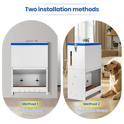 22lbs Gravity Dog Feeder - Automatic Dog Feeder Large Breed Outdoor Pet Feeding Station Auto Dry Food Dispenser for Pet Cat Dogs