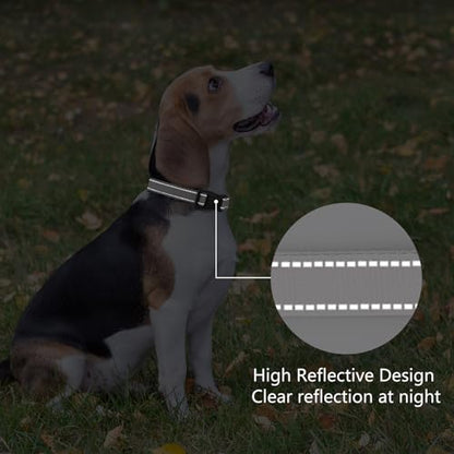 Reflective Dog Collar Padded with Soft Neoprene Breathable Quick Release Basic Dog Collars for Puppy Small Dogs Girl Boy Xs Silver - color: Silver, size: XS:width 5/8"neck 8-10.5"