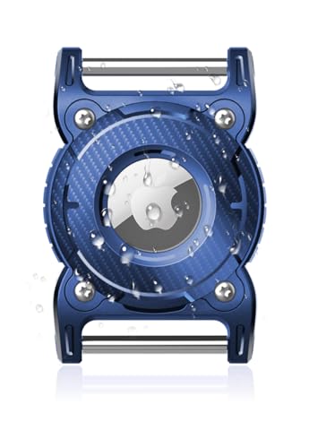 for Apple AirTag Holder,for Air Tag 2nd &1st Genaretion | IPX8 Waterproof for Dog Air Tag Holder with Removable Metal Loop, Ultralight Hard TPU, Compact Size, Fits 1" Width Collar - color: Blue