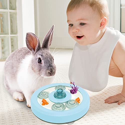 kathson Bunny Enrichment Toys Rabbit Foraging Toy Small Animal Treat Dispenser Hamster Puzzle Feeder Guinea Pig Interactive Toys Mental Stimulation for Ferret Chinchila Cat Dog - color: Blue