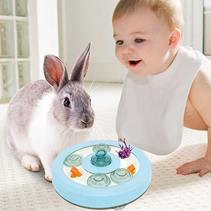 kathson Bunny Enrichment Toys Rabbit Foraging Toy Small Animal Treat Dispenser Hamster Puzzle Feeder Guinea Pig Interactive Toys Mental Stimulation for Ferret Chinchila Cat Dog - color: Blue