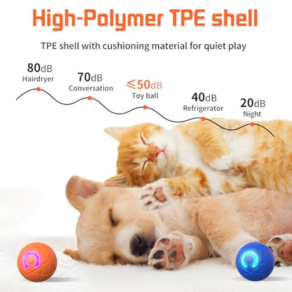 Jiexily Interactive Dog Toys Balls, 2025 New Automatic Rolling Shaky Ball Toy for Puppy Small Medium Dogs, Smart Jumping Moving Bouncing and Rotating Ball Keep Them Busy (Blue) - color: Blue