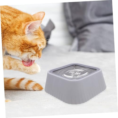 Abaodam Floating Spill-Proof PET Water Bowl Tip Design for Cats and Small Dogs Easy Clean Reusable Plastic Cat Drinking Bowl No Spill Dog Water Dispenser