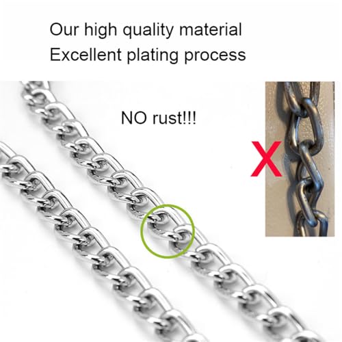 Silver Dog Chain Collars,Metal Slip Link P Chain Training Heavy Duty Male Boys Martingale Collar Female Girls Puppy Collars for XXS XS Small Medium Large Big Breed,M - color: Silver, size: M(Neck Max 18inch)D3mm