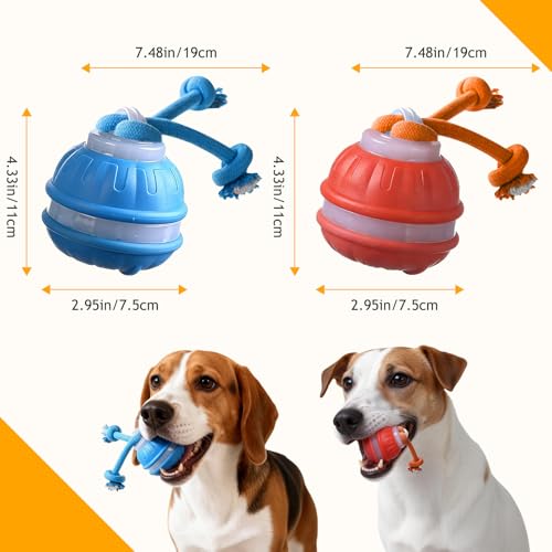 Interactive Dog Toys,Upgraded Motion Activated Rolling Dog Ball Toy for Small/Medium Dogs,Smart Automatic Rolling Toy with USB Rechargeable,Interactive Dog Balls(2PCS) - color: 2PCS