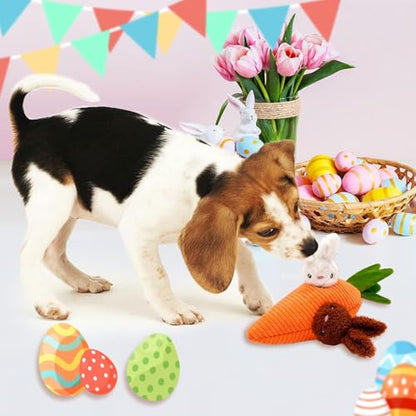 Easter Dog Toys, Carrot Hide and Seek with 2 Squeaky Bunny Small and Plush Dog Puzzle Toys, Easter Squeaky Gifts for Small and Medium Dogs - style: B-Easter Carrot