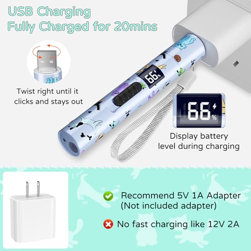 TBTeek Cat Toy, Battery Screen, Cute Fun Creative Body, Rechargeable, 7 Adjustable Patterns, Interactive Kitten Pet Dog Chase Toy for Fun Chase Play Exercise (1pcs) - size: 1pc battery display