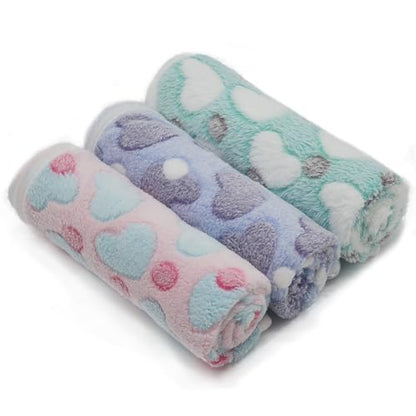 1 Pack 3 Puppy Blankets Super Soft Warm Sleep Mat Love Print Blanket Fluffy Fleece Pet Blanket Flannel Throw Dog Blankets for Small Dogs Puppy Dogs Fluffy Cats,Mix Love-Small(23"x15") - color: Mix Love Series, size: Small(23"x15")