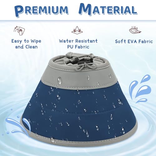 Cat Cone Collar Soft to Stop Licking, Adjustable, Foldable Lightweight Kitten Cones After Surgery Recovery for Cats & Kittens, Cat Cone Alternative, Easy Eating (Solid Blue, S) - color: Solid Blue, size: S