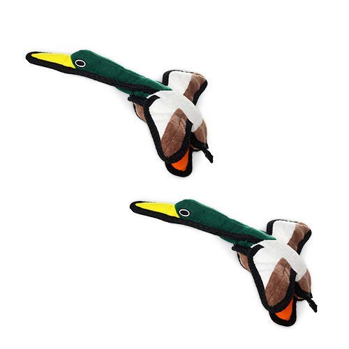 TUFFY World’s Tuffest Soft Dog Toy – Barnyard JR Series, Duck with Squeakers, 2 Pack - color: Duck, size: Jr 2 Pack