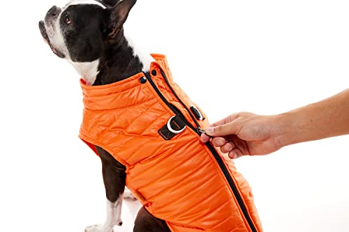 Gooby Puffer Vest - Turquoise, Small - Ultra Thin Zip Up Wind Breaker Leash - Water Resistant Dog Sweater Coat - Boy or Medium Dogs - color: Turquoise, size: Small chest (15")