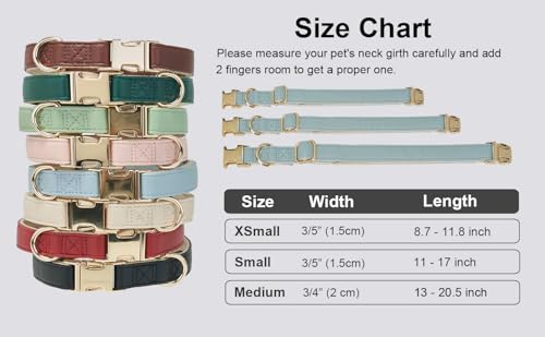 Soft Classic Leather Dog Collar Heavy Duty Padded Collars with Metal Buckle for Puppy Small Medium Dogs (Blue,XS) - color: Blue, size: XSmall