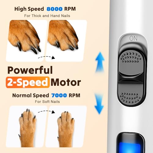 Silent Dog Nail Grinder, Whisper Quiet Claw Trimmer for Sensitive Pets, Safe & Stress-Free Nail Grooming for Dogs and Cats