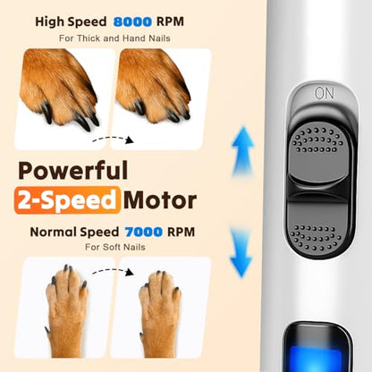 Silent Dog Nail Grinder, Whisper Quiet Claw Trimmer for Sensitive Pets, Safe & Stress-Free Nail Grooming for Dogs and Cats