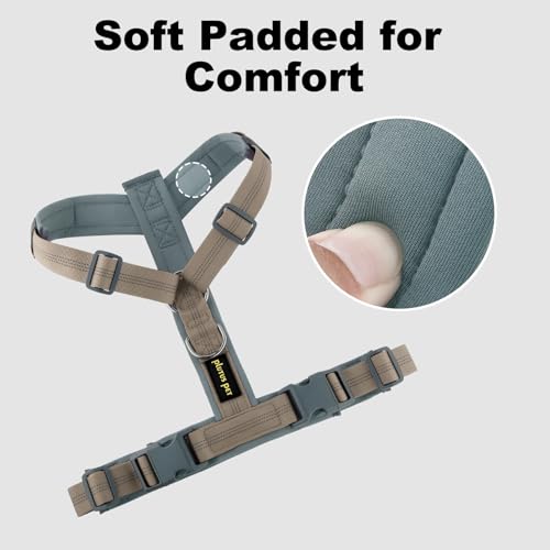 Plutus Pet No Pull Dog Harness, Adjustable Nylon Harness with Soft Padding, Reflective and Heavy Duty Dog Harness for Small, Medium, Large Dogs(Beige, S) - color: Beige, size: S