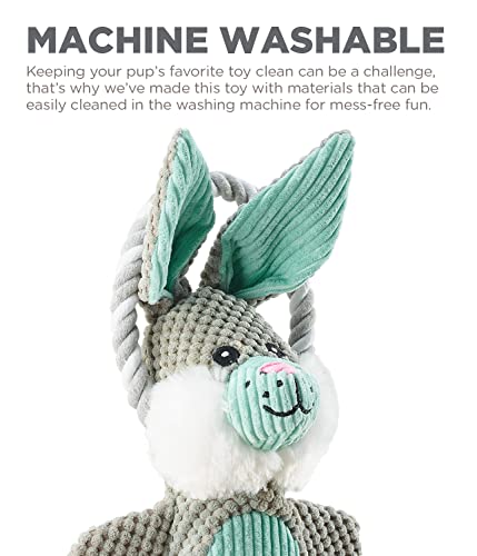 Outward Hound Scrunch Bunch Bunny Interactive Plush Squeaky Dog Tug Toy - color: Scrunch Bunch Bunny