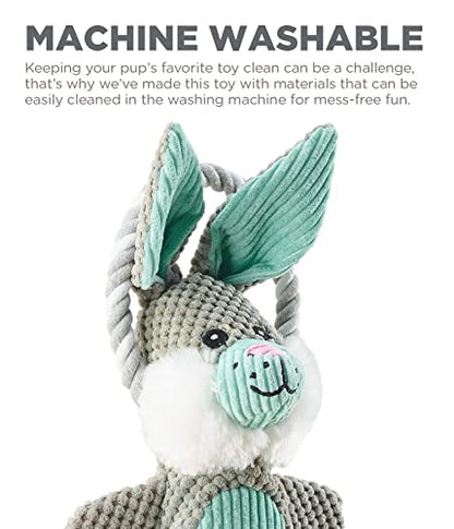 Outward Hound Scrunch Bunch Bunny Interactive Plush Squeaky Dog Tug Toy - color: Scrunch Bunch Bunny