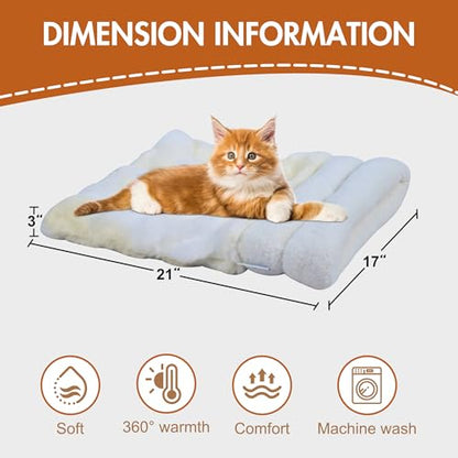 4 in 1 Self Warming Burrow Cat Bed, Pet Hideway Sleeping Cuddle Cave (Style2- Cream) - color: Style- Cream