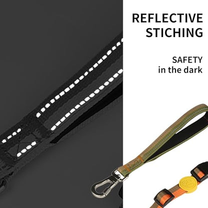 ‌EVERKING 6ft Hands-Free Dog Leash - 6-in-1 Adjustable with 360° Rotating Buckle, Night Reflective & Shock Absorbing for Large/Small Dogs (Up to 120lbs) (Golden) - color: Golden