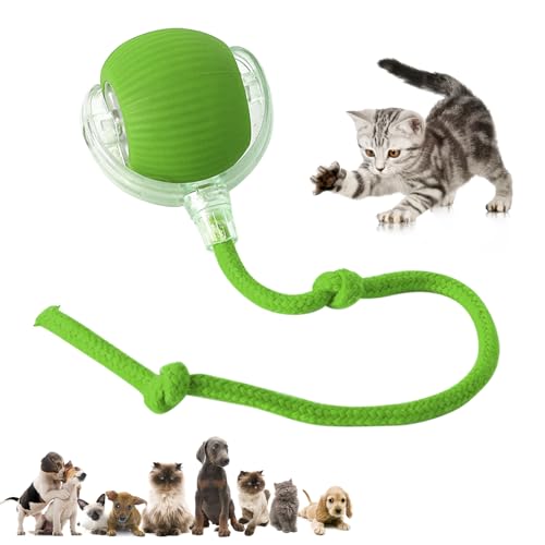 Chewie Viral 360 Smart Automatic Rolling Pet Ball - Interactive Dog & Cat Toy (Green) - color: green