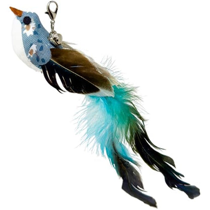 Whiskertons Interactive Bird Simulation Cat Toy Set, Interactive Cat Toys for Indoor Cats, Cat Feather Toy, Self-Holding Suction Base, 5 Replacement Birds, Feathers & Bells (5 Replacement Birds)