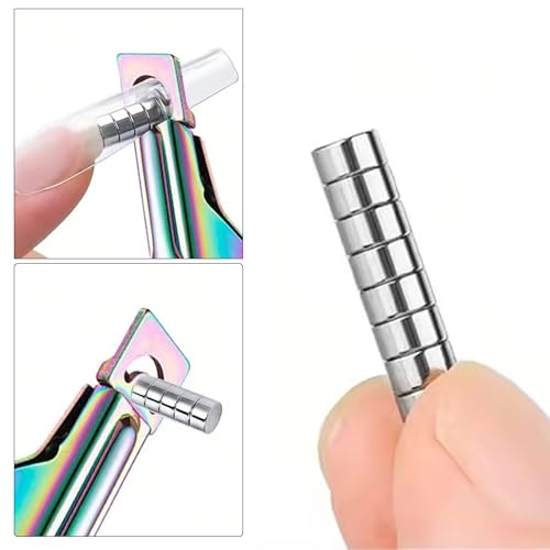50pcs Mini Round Magnets for Acrylic Nail Clippers, Measuring Artificial Nail Length With Nail Clipper, Cat Eye Magnet for Nails, Refrigerator Sticker Magnets Or Post-It Magnets