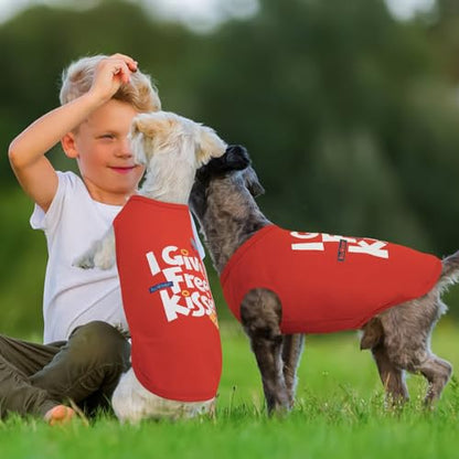 Kuoser Dog Shirt, Printed Dogs T-Shirt Soft Breathable Dog Shirts, Cute Doggy Sweatshirt for Small Medium Large Girls Boys, Pet Funny Clothes Tank Top Sleeveless Dogs Vest, Red L - color: Red, size: Large (Chest: 21.65")