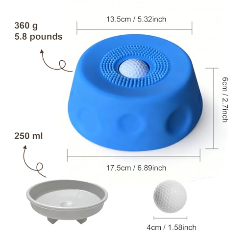 Premium Dog Slow Feeder Bowl for Liquid Treats, Dog Lick Bowl with Ball, Food-Grade Silicone Lid & Surlyn Ball, Anti-Spill Suction Base, Bone Broth & Yogurt Feeder, Enrichment Toy