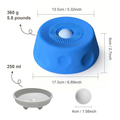 Premium Dog Slow Feeder Bowl for Liquid Treats, Dog Lick Bowl with Ball, Food-Grade Silicone Lid & Surlyn Ball, Anti-Spill Suction Base, Bone Broth & Yogurt Feeder, Enrichment Toy