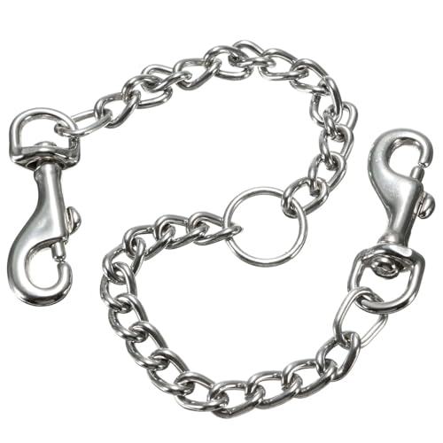Double Dog Coupler Stainless Steel Leash Splitter Twin Lead Chain for Walking Two Dogs with Dual Swivel Hooks 16 Inch