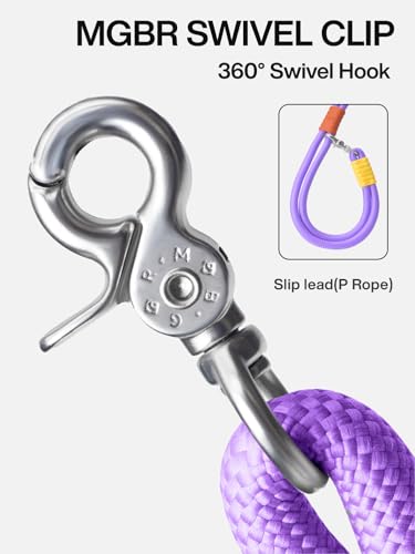 Hands Free Dog Leash, 5-in-1 Adjustable Waist Training Leash for Walking& Hiking – Dual Lead Rope with Padded Handle,MGBR Rotating Metal Clip - color: Classic-Grape Violet-5Ft