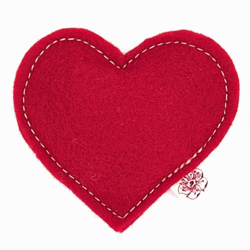 Catnip Toy – Heart Shape, Organic Catnip, 100% Wool Felt, Grown & Made in The USA - Red - color: Red, size: 1 pack
