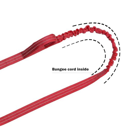 ICEFANG Tactical Dog Leash,K9 Training Walking Bungee Lead with 2 Control Handle,Heavy Duty Quick Release Metal Clasp,for Medium Large Breed (Reflective Red, 6 FT) - color: Reflective Red, size: 6 FT