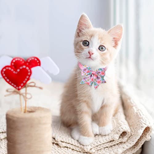 Reginary 100 Pieces Dog Bow Tie Collar Set Include 40 Dog Neckties, and 30 Puppy Bowties, 30 Collar Flowers, Adjustable Pet Ties Grooming for Small Medium Cats Pets Supply(Flower) - style: Flower