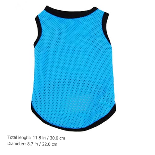Amosfun Breathable Pet Vest Mesh Cooling Dog Shirt Blue S Lightweight Sleeveless Puppy Clothes for Summer Outdoors