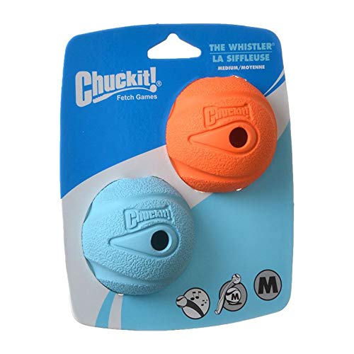 Petmate 20220 2.5" Medium Blue/Orange Chuckit!® Whistler Ball 2 Pack