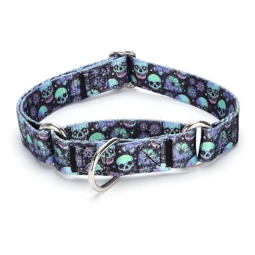 Martingale Dog Collars - Flower Multicolor Cute Patterns, Adjustable Nylon Training Dog Collar Suitable for Boy and Girl Dogs Medium Large Dogs (M, Blue2) - color: Blue2, size: M
