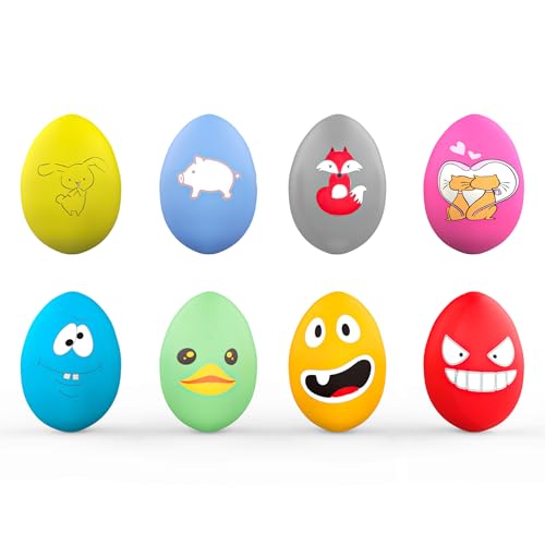 SCHITEC Squeaky Dog Toys, [8 Pack] Latex Squeaker Bouncy Egg for Small Medium Pets Puppies, 2.5” Soft Animal Rubber Interactive Fetch Ball Set