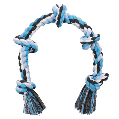 Indestructible Dog Toys for Aggressive Chewers – Tough Rope Chew Toy with 5 Knots, 3 Feet, Perfect for Large & Medium Dogs, Helps Clean Teeth and Ideal for Tug of War