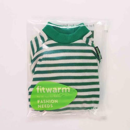 Fitwarm Green and White Striped Dog Pajamas, Waffle Dog Clothes for Small Dogs Girl Boy, Puppy Onesie with Feet, Pet Cat Outfit, Large - color: Green, size: Large