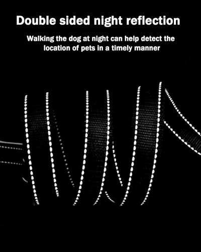 Aeclleca Soft Handle Reflective Black Dog Leash with 2 Padded Handles, 5FT Heavy Duty Pet Lead for Medium & Large Dogs, Comfortable Anti-Slip Grip & Night Safety Design (Black) - color: Black