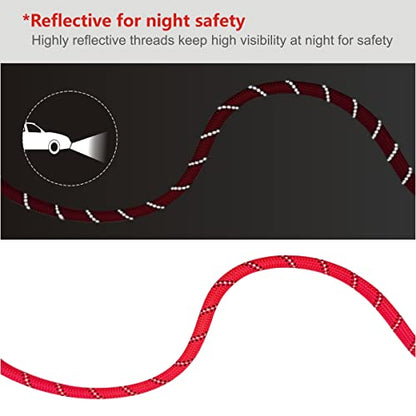 Dog Leash Heavy Duty 6ft, Double Handle Dog Leash with Padded Handle for Traffic Control, Reflective Rope Leashes for Large and Medium Dogs Night Control Safety Training (Red) - color: Red (25 to 120 lbs)