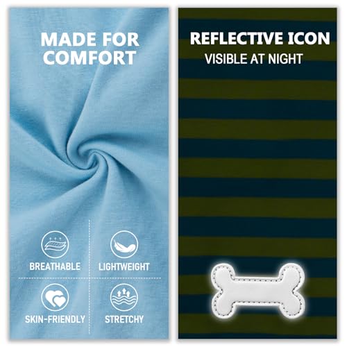 KYEESE 2Pack Dog Shirt, Soft Striped Dogs T Shirts, Lightweight Doggie Tank Top Cat Clothes, Sleeveless Dog Shirt for Small Dogs, Stretchy Pet Vest, Blue, Medium - color: 06# 2Pack (Blue+Striped), size: Medium (7-13lbs)