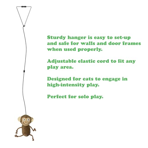 Meowijuana Jump 'n' Jamb Door Hanging Cat Toy Bundle | Funky Monkey + Happy Grass Blend | Refillable Interactive Catnip Toy | Promotes Play and Cat Health | Potent Catnip Grown in North America - color: Funky Monkey Bundle