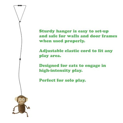 Meowijuana Jump 'n' Jamb Door Hanging Cat Toy Bundle | Funky Monkey + Happy Grass Blend | Refillable Interactive Catnip Toy | Promotes Play and Cat Health | Potent Catnip Grown in North America - color: Funky Monkey Bundle