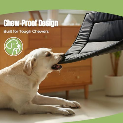 Chew Proof Indestructible Dog Bed, Durable Dog Crate Pad for Aggressive Chewers, Chew Resistant Fabric with Soft 1” 30D Foam Support, Tough Kennel Pad for Small Dogs (Small (18"x29"))