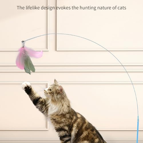 Pet Toy Kitten Teaser Wand Suction Cup Base Interactive Kitten Teaser Exercise and Entertainment for Active Felines Toy - color: Green